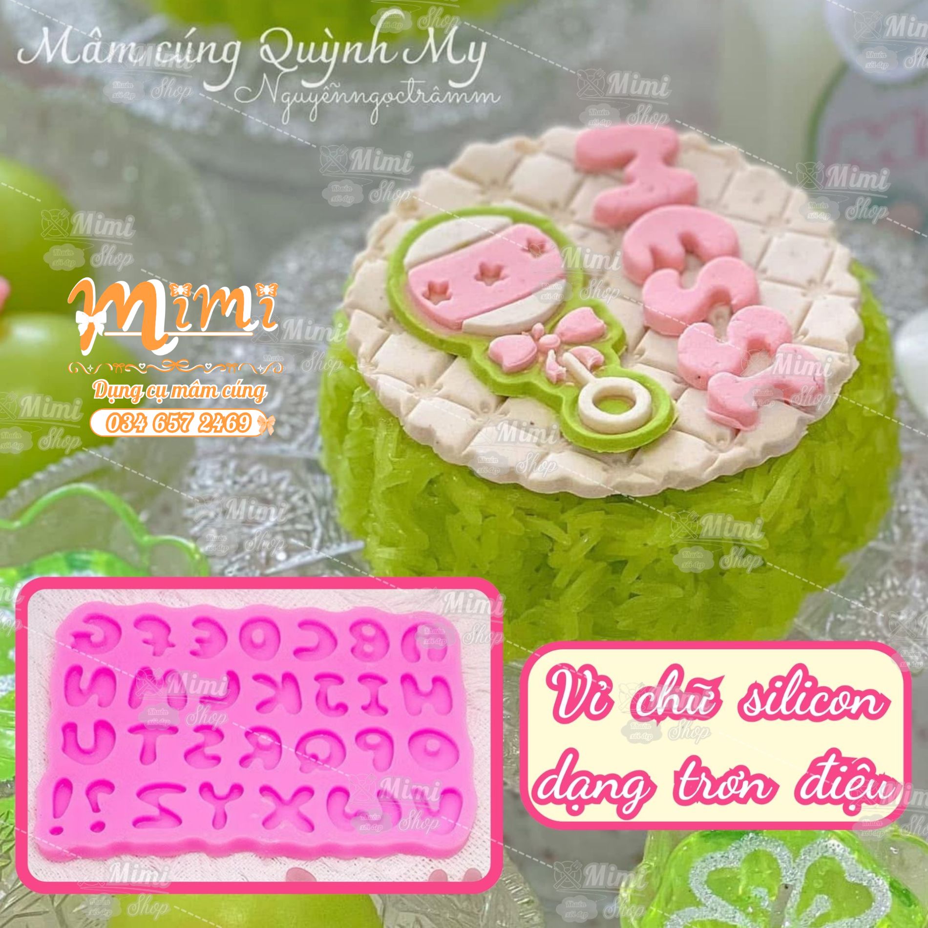 Khuôn silicon chữ cái cách điệu